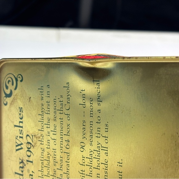 Crayola Crayon Christmas Collectible Holiday Tin Kids Vintage 1992 Empty - Picture 8 of 11